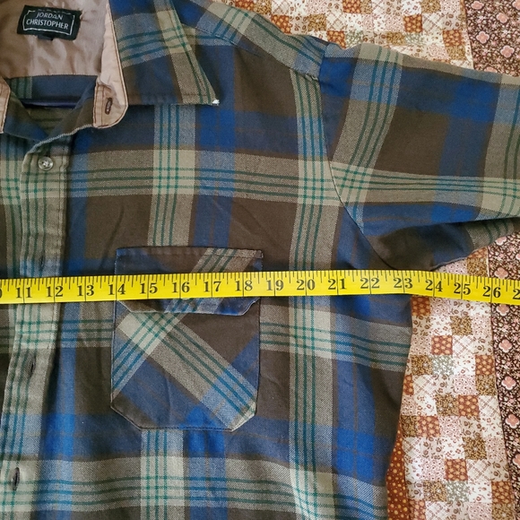 Vintage Acrylic Plaid Men's Long Sleeve Button Up. Jordan Christopher. Large. - Picture 11 of 12